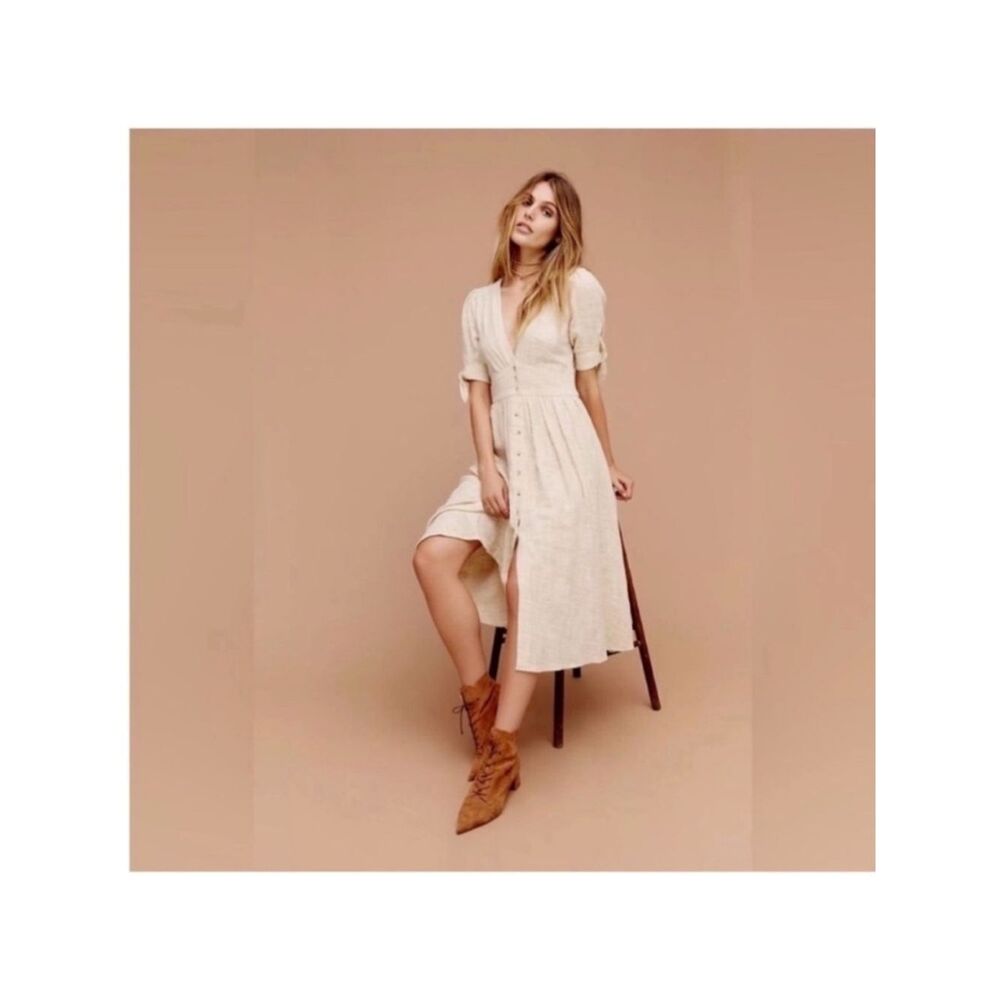 Free People Love Of My Life Cotton Midi Dress Size Medium